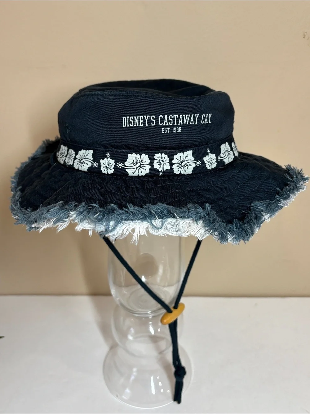 Disney Navy Bucket Hat with White Hibiscus Trim